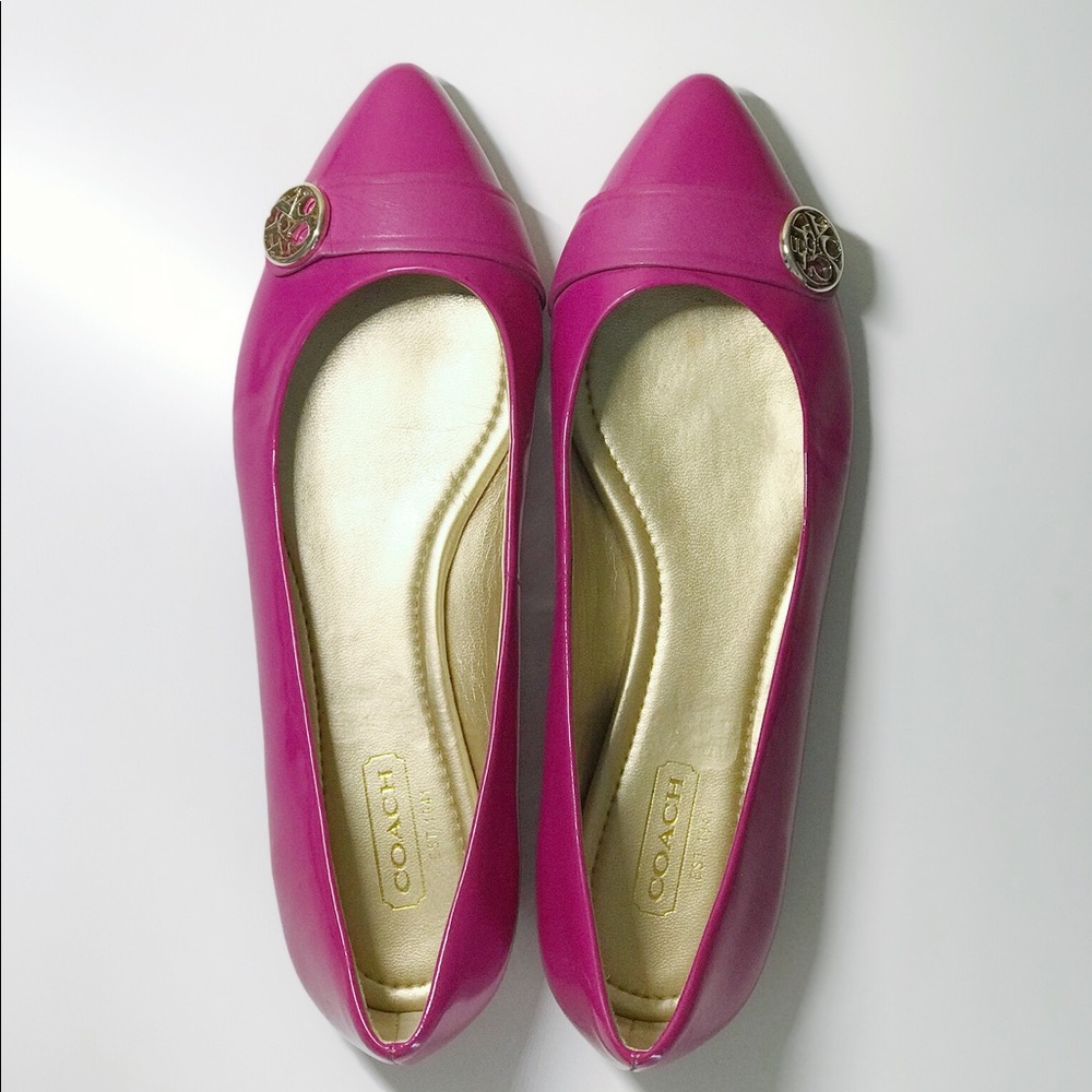 coach onida flat pink